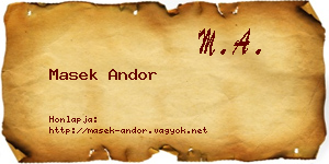 Masek Andor névjegykártya